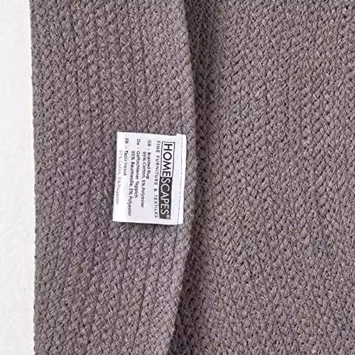 Homescapes Grey Handmade Braided Oval Cotton Rug, W: 90 cm, D: 60 cm – 3