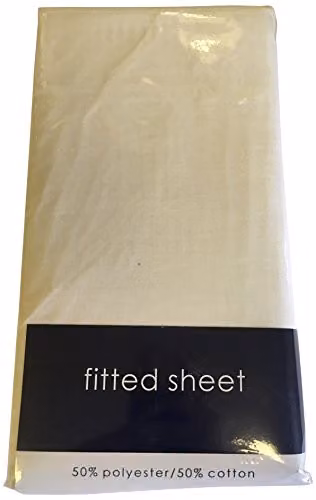Rapport Home Easy-Care Non-Iron Polycotton Fitted Sheet in Beige, W/D/H: 180 x 200 x 1 cm – 2