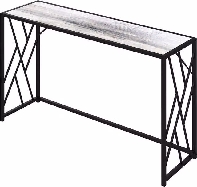 KORVIXA Industrial Console Table in Black and Grey with X-Frame Design, W: 120 cm, H: 75 cm, D: 40 cm