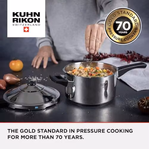 Kuhn Rikon Stainless Steel and Aluminium Pressure Cooker Multi Cooker Pot, Silver, 2.5 l – 3