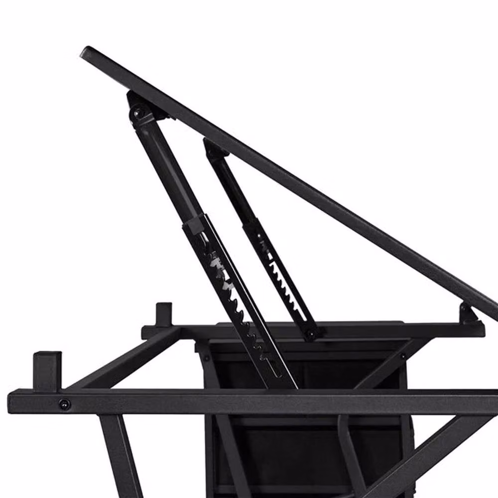 KORVIXA Black Tilting Top Writing and Drawing Art Desk with Sled Base, W/D/H: 100 x 100 x 60 cm – 4
