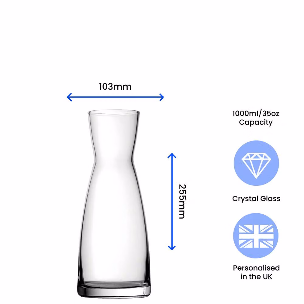 Uniqueful Personalised Contemporary Carafe or Vase in Clear, 1 l – 2