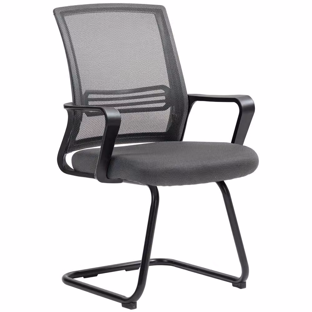 STILVORA Ergonomic Meeting Chair with Sled Base in Dark Grey Fabric – 3