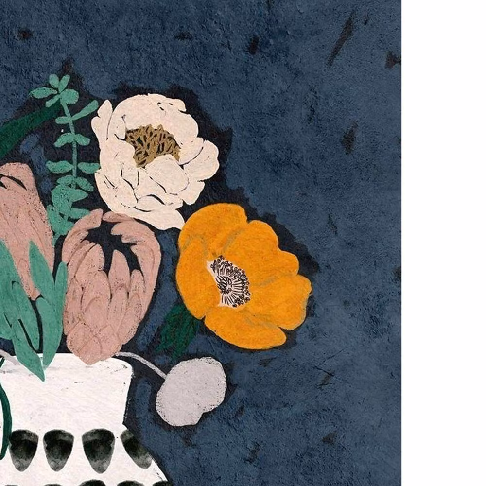 Erum Khalili Moody Floral II Multicolour Botanical Paper Poster Illustration – 2