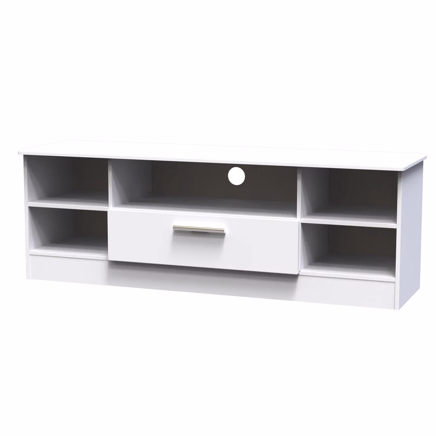 Ready Assembled 2 U Windsor Wide 1 Drawer TV and Media Unit in White – 2