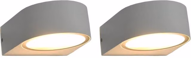 Berkfield Home Round LED Outdoor Wall Lights, 2 Pack, White – 1