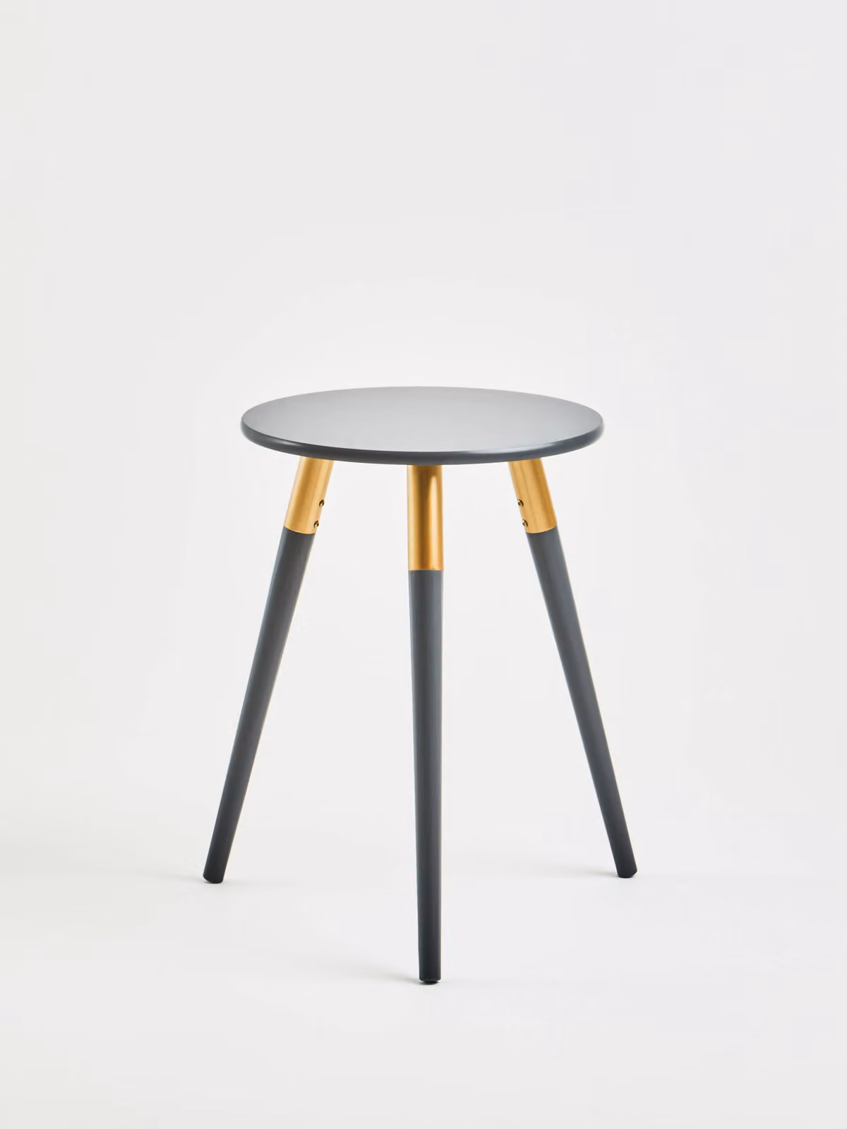 Orsina Grey and Gold Scandinavian Side Table with Rounded Top – 2