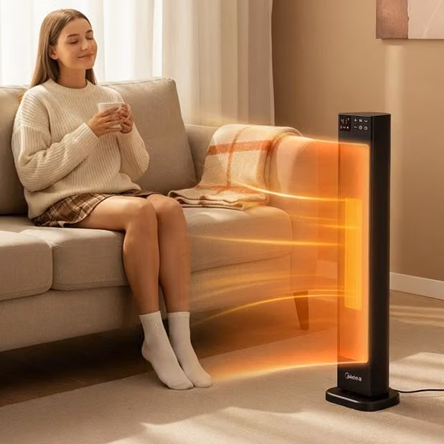 Living Star Black Ceramic Fan Heater with Remote Control and Safety Protection