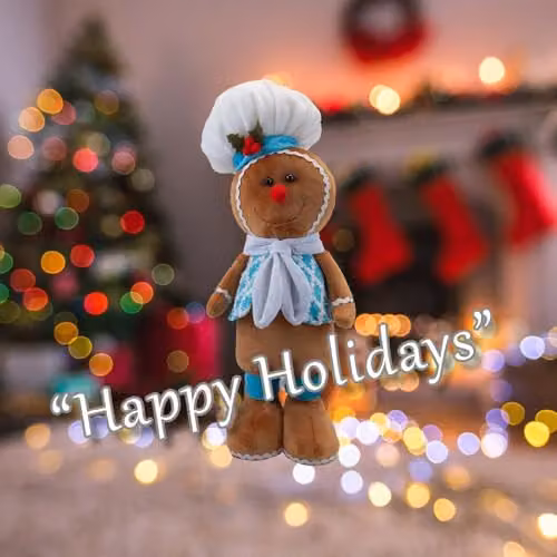 VFM e-Store Christmas Standing Gingerbread Decoration, Blue and Multicolour, H 50 cm x W 24 cm – 4