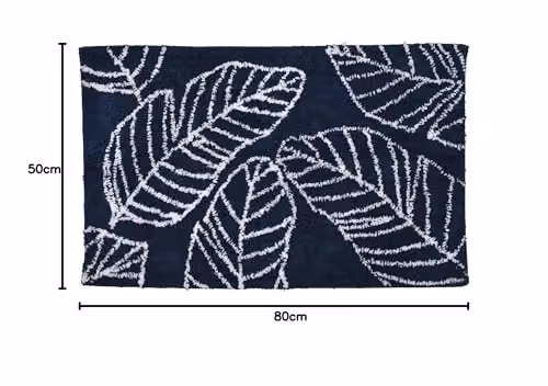 Fusion Matteo Cotton Bath Mat in Navy, W: 50 cm, D: 80 cm – 6