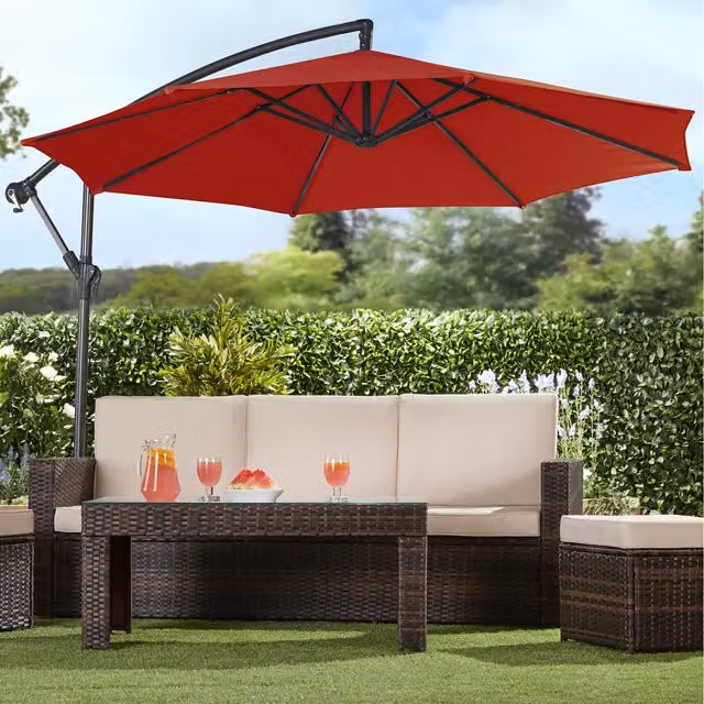 Garden Gear Red Cantilever Garden Parasol with Aluminium and Steel Frame