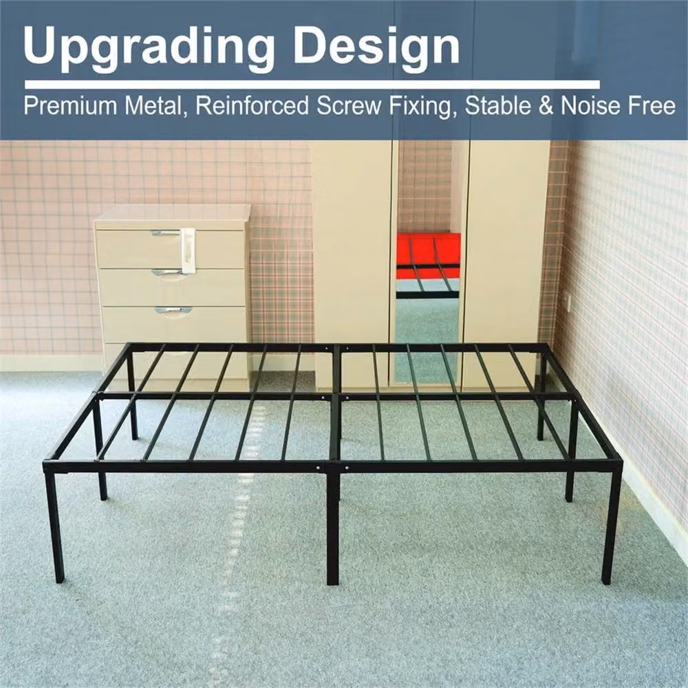 Nordara Modern Metal Double Bed Frame in Black, 140 x 200 cm – 5