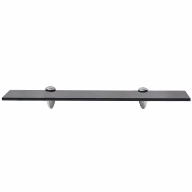Berkfield Home Black Glass Floating Shelf W: 50 cm, D: 10 cm, Thickness: 8 mm