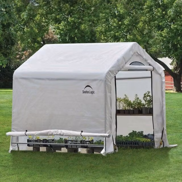 Rowlinsons 6x6 Timber Greenhouse in White, W/D/H: 180 x 180 x 180 cm