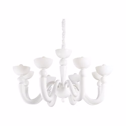 Ideal Lux BON BON SP8 White Suspended Metal Classic Pendant Light