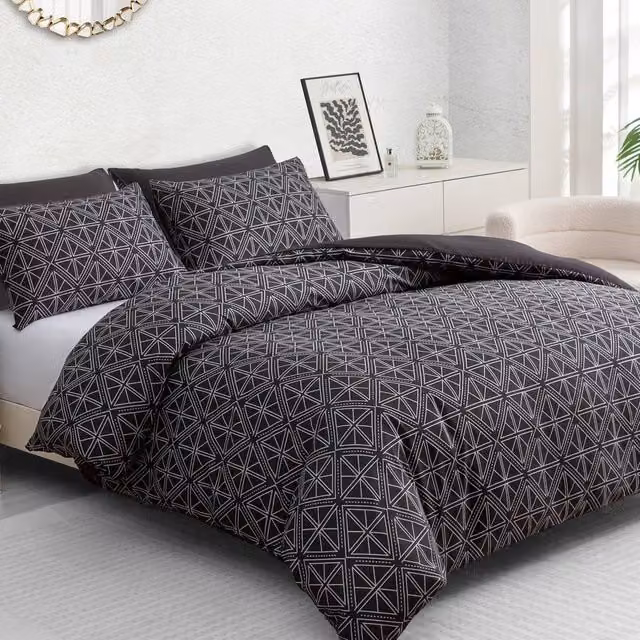 Grace Luxury Black Microfibre Duvet Cover Set, Single, 90 x 200 cm