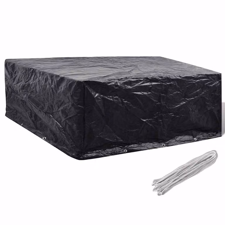 Berkfield Home Durable Garden Furniture Cover with 10 Eyelets, Black, W/D/H: 260 x 260 x 90 cm