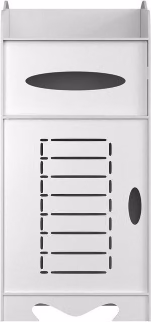 FLAVORA White Wooden Freestanding Corner Bathroom Storage Organiser with Shelves W: 60 cm, D: 25.5 cm, H: 25.5 cm