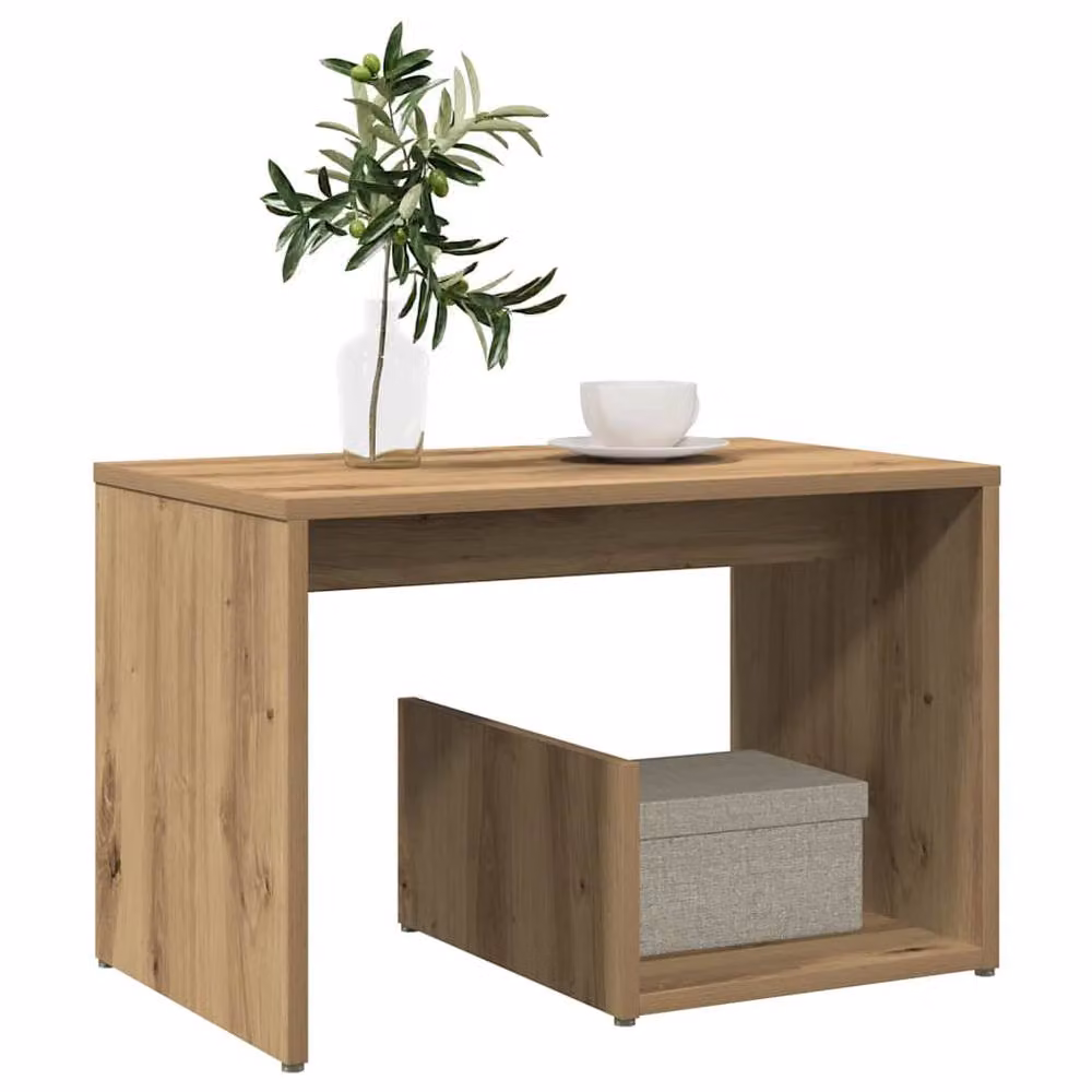 Berkfield Home Artisan Oak Side Table in Brown, W: 59 cm, D: 36 cm, H: 38 cm – 3