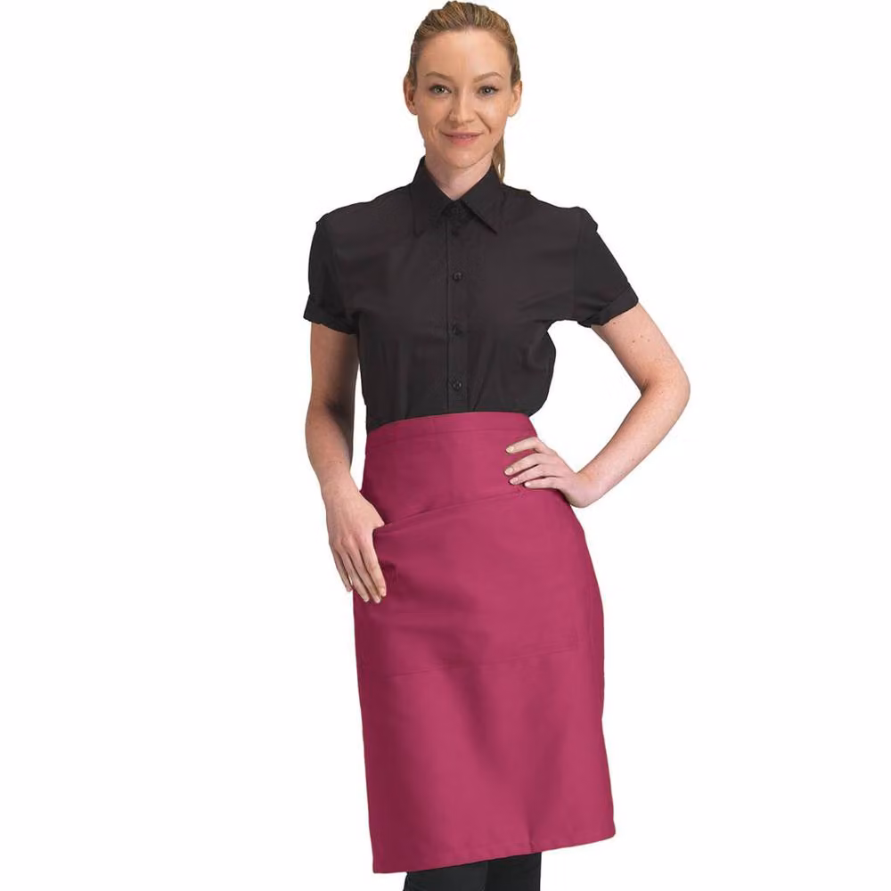Dennys Catering Waist Apron with Pocket, Pack of 2, Dark Red – 2