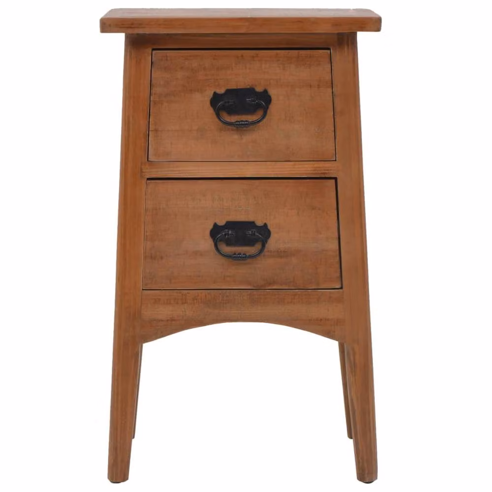 Berkfield Home Solid Fir Wood Bedside Cabinet in Brown, W/D/H: 40 x 29 x 68 cm – 2