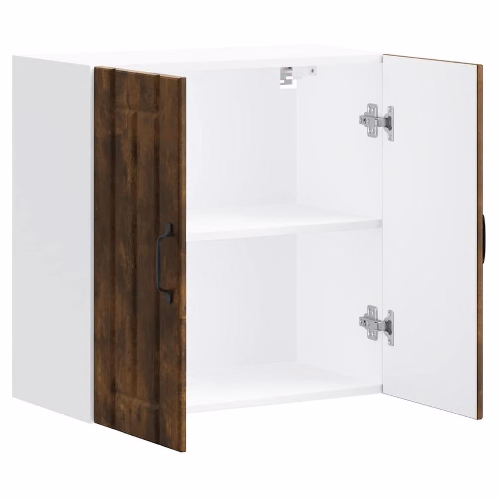 Berkfield Home Lucca Wall Mounted Kitchen Cabinet in Smoked Oak Brown with Glass Doors – 5