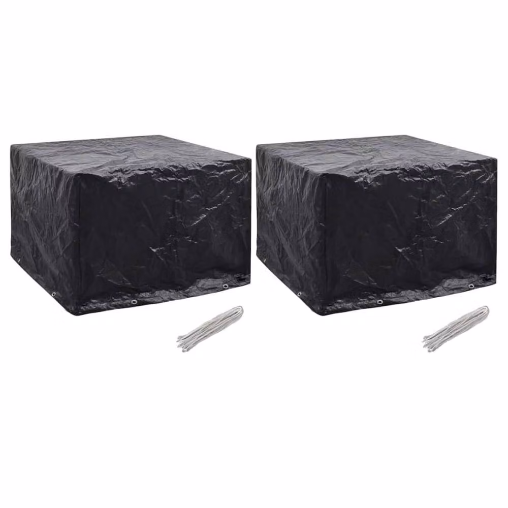 Berkfield Home Garden Furniture Covers, 2 Pack, Black, W/D/H: 122 x 112 x 98 cm – 2