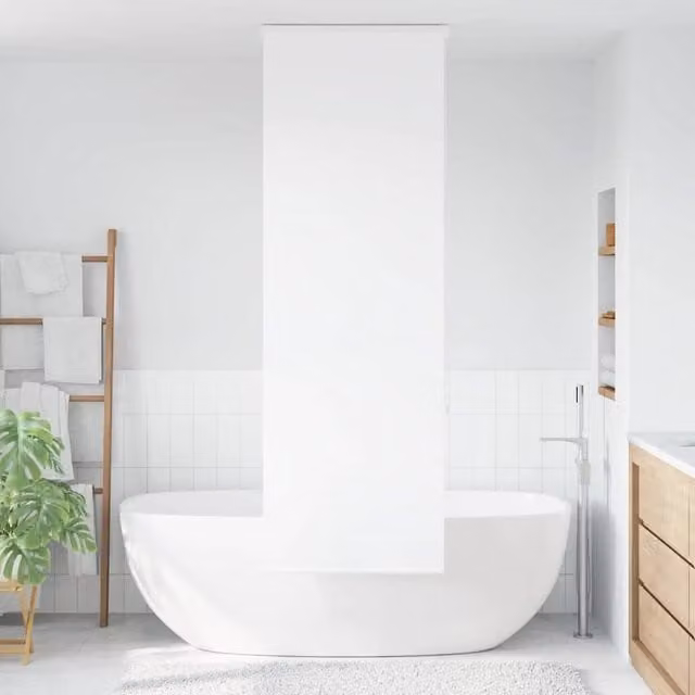 Berkfield Home Opaque Shower Roller Blind with Cassette, White, W/H: 76 x 240 cm