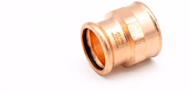 PrimaPress Pressfit 35x1 1/4" FI Coupler in Grey, WRAS Approved Copper Fitting for Flameless Installation