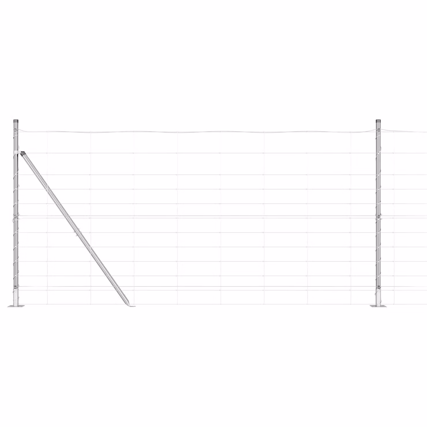 Berkfield Home Field Fence in Silver Galvanised Steel, H: 120 cm, L: 25 m – 2