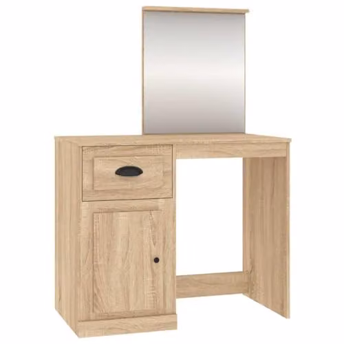 vidaXL Dressing Table with Mirror in Brown Sonoma Oak, W/D/H: 90 x 50 x 132.5 cm