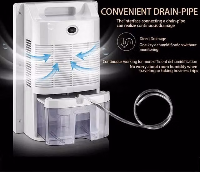 FLAVORA 90W Portable Dehumidifier with 2.2L Capacity in White, W/D/H: 100 x 100 x 100 cm
