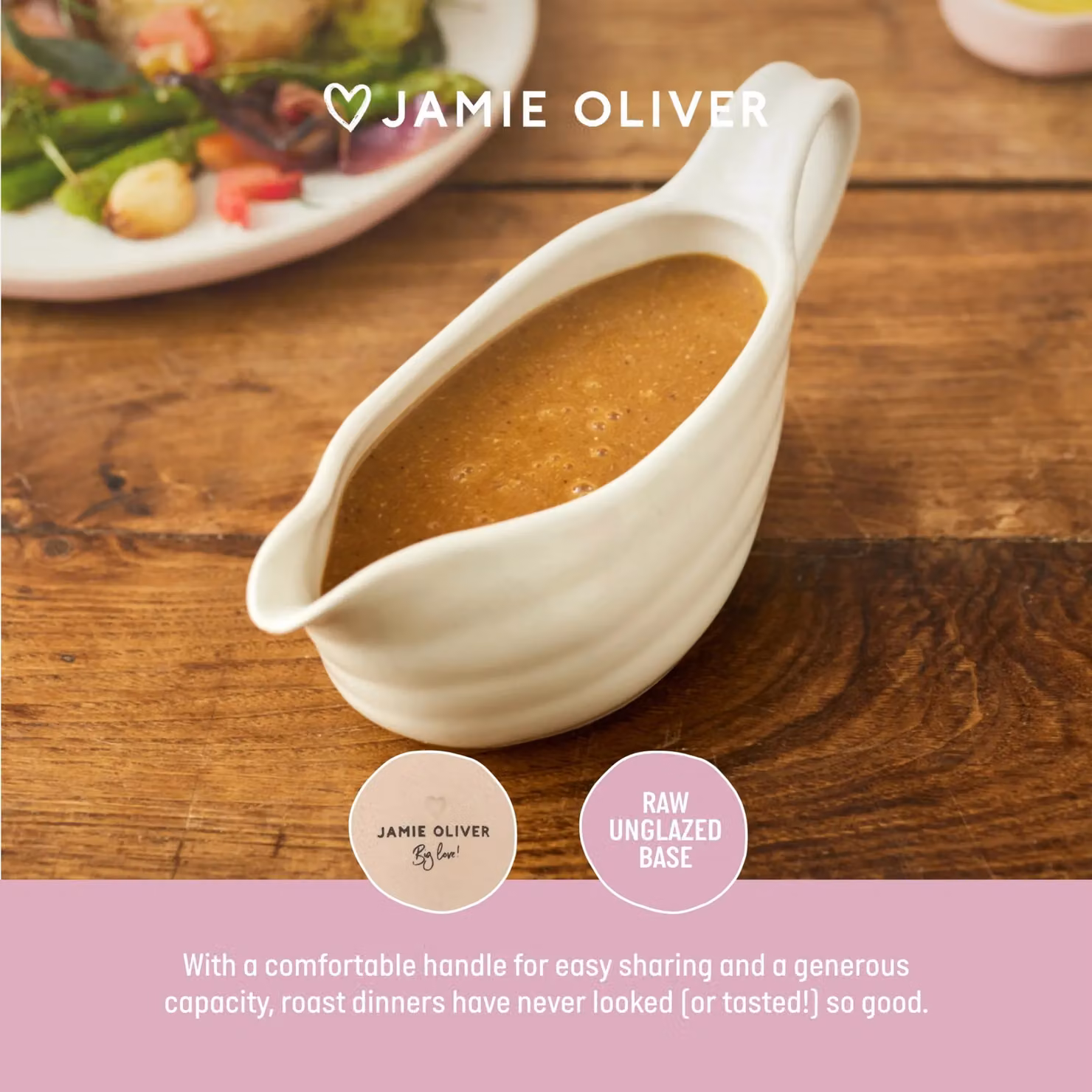 Jamie Oliver Big Love Great Gravy Boat, White Stoneware, 400ml – 4