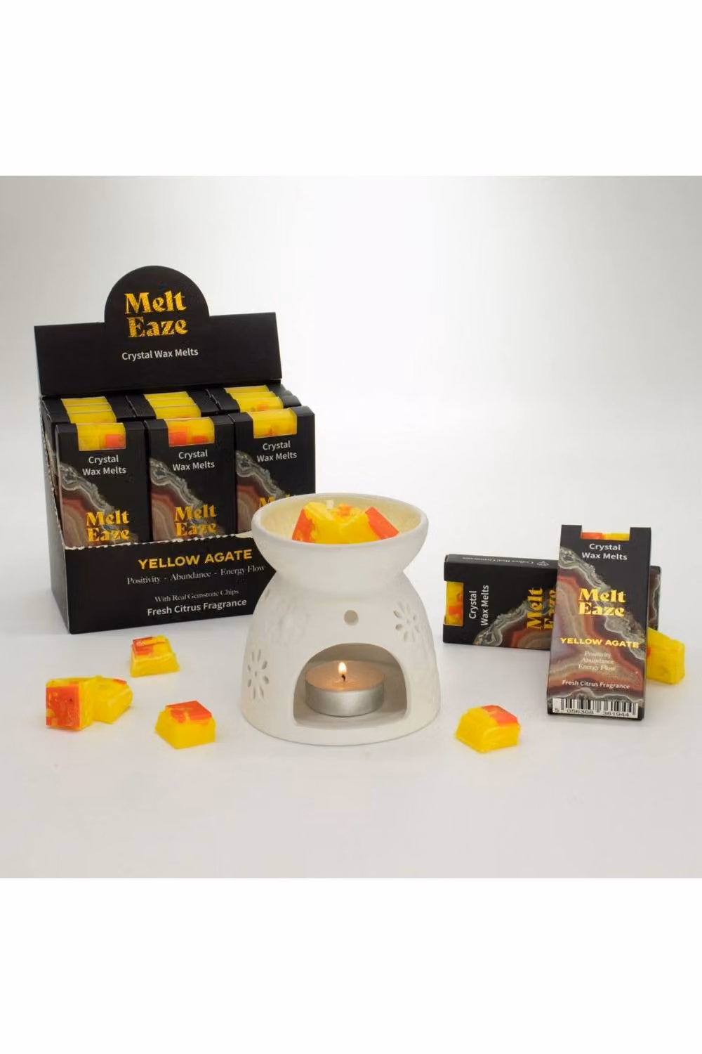 KDMD MeltEaze Wax Melts Golden Glow Fresh Citrus Yellow Agate 50g – 3