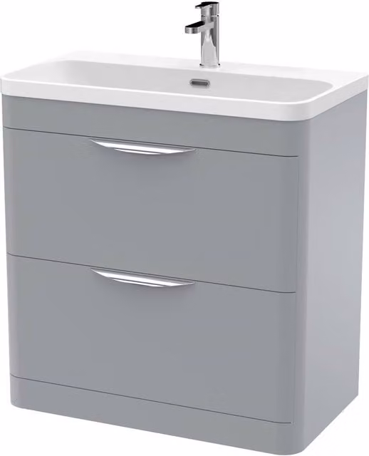 Balterley Aldershawe Freestanding Bathroom Vanity Unit with Ceramic Basin in Matt Grey, Width: 80 cm