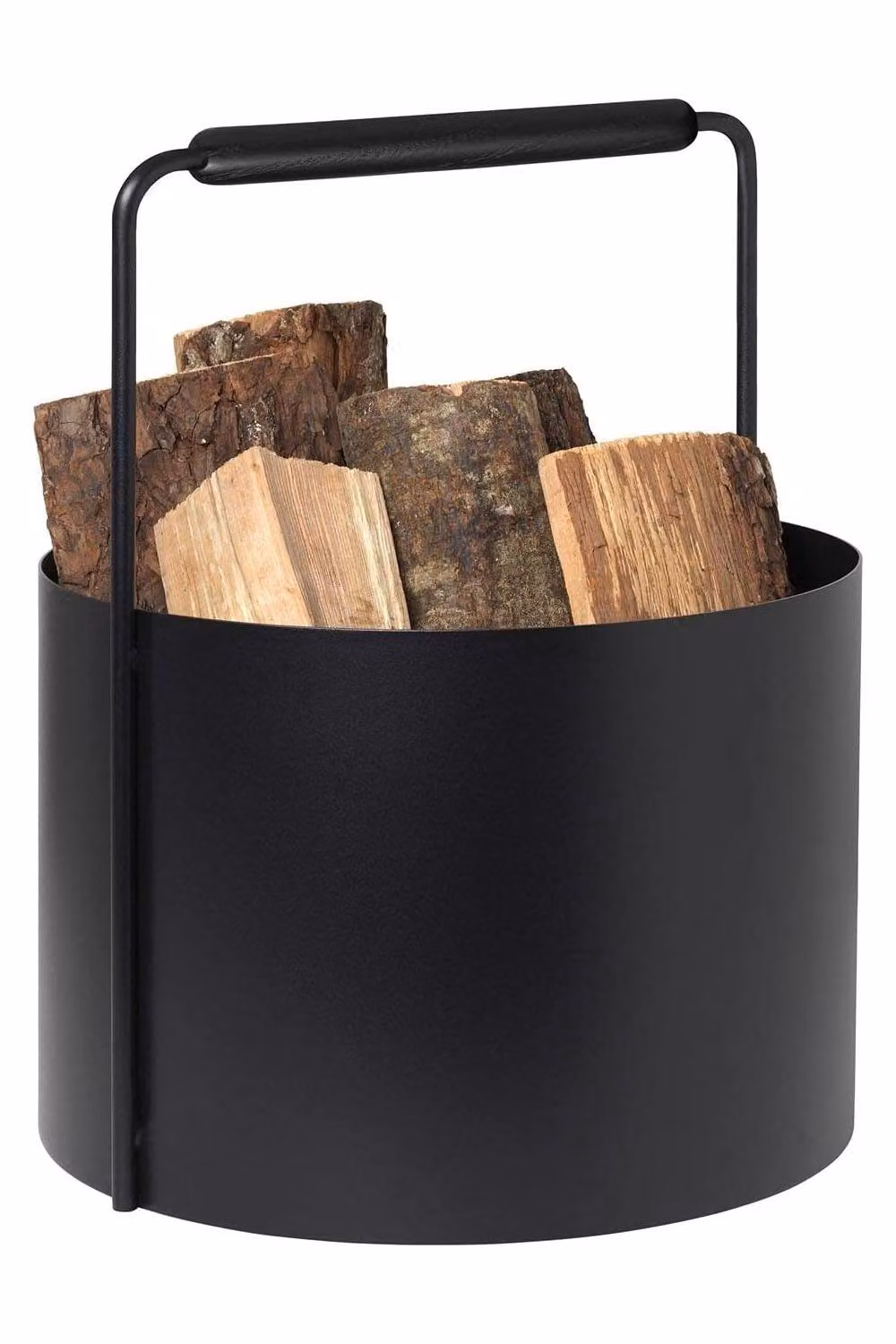 Blomus Ashi Steel Firewood Basket with Oak Handle, Black – 2