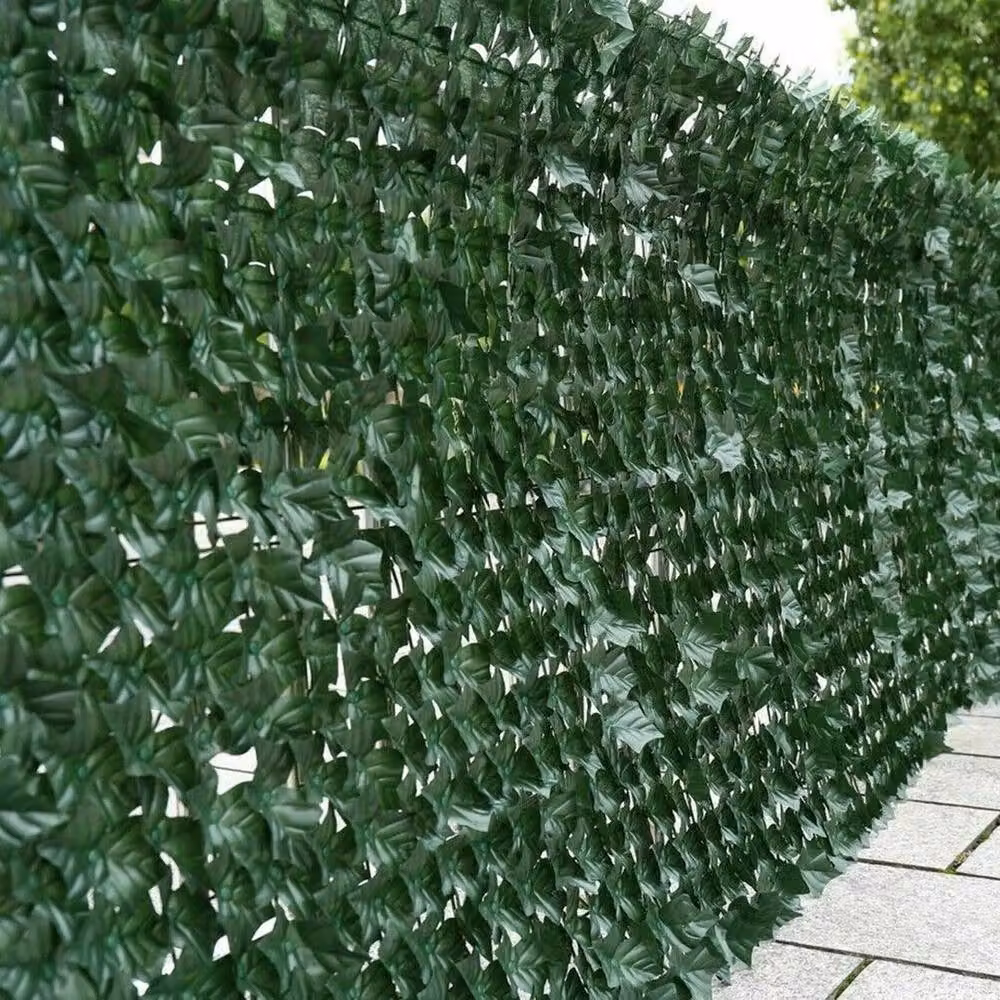 NESTLUNE Artificial Hedge Ivy Leaf Garden Fence Trellis, Green, W: 100 cm, H: 15 cm – 4