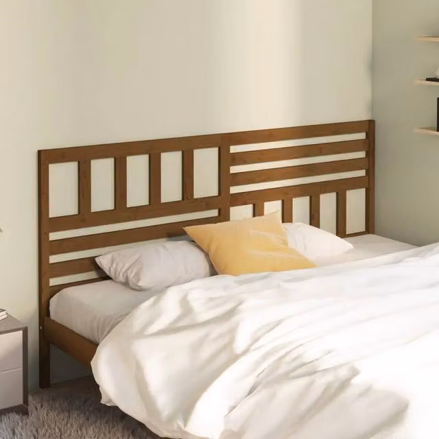 Berkfield Home Beautiful Solid Wood Pine Bed Headboard in Honey Brown, W: 206 cm, D: 4 cm, H: 100 cm – 1
