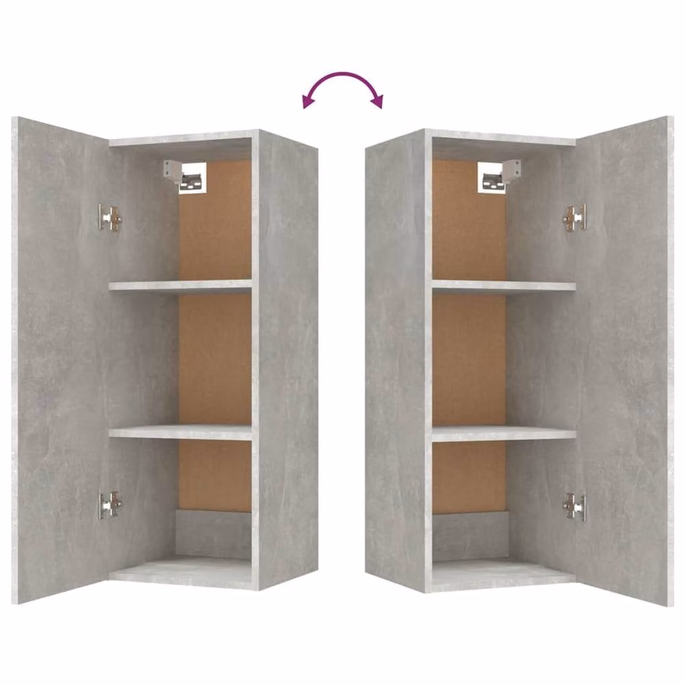 Berkfield Home Wall Mounted Cabinet in Concrete Grey, W/D/H: 34.5 x 34 x 90 cm – 2