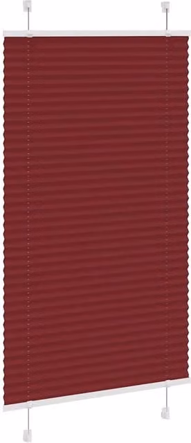 Berkfield Home Single Pleat Fabric Blind in Bordeaux Red, W: 75 cm, H: 150 cm – 1