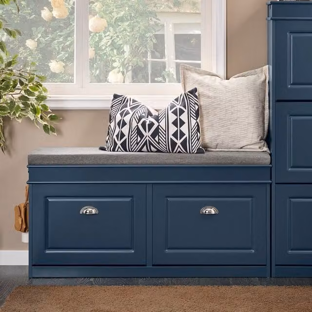 SoBuy Modern Shoe Bench Rack with Flip-drawer in Blue