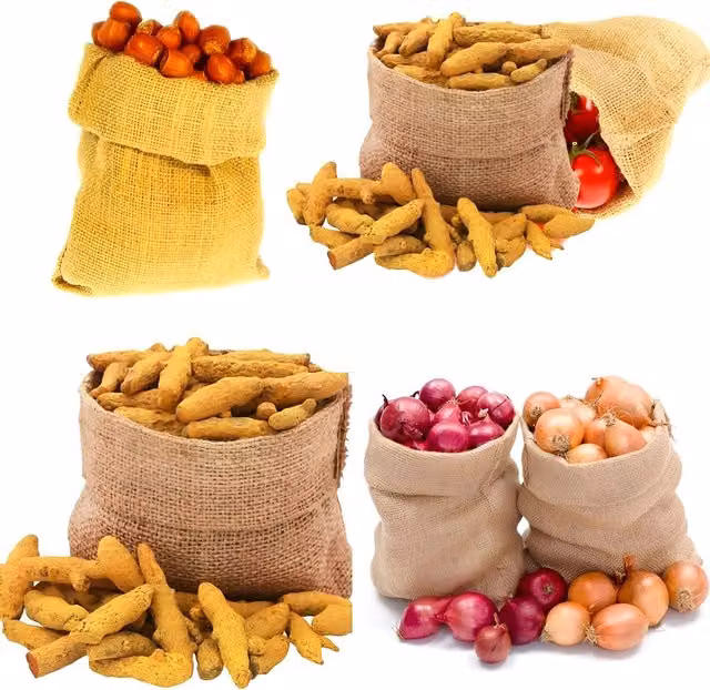 SolaDirect Natural Hessian Jute Sacks in Brown, W/D/H: 50 x 80 cm, 25 kg capacity