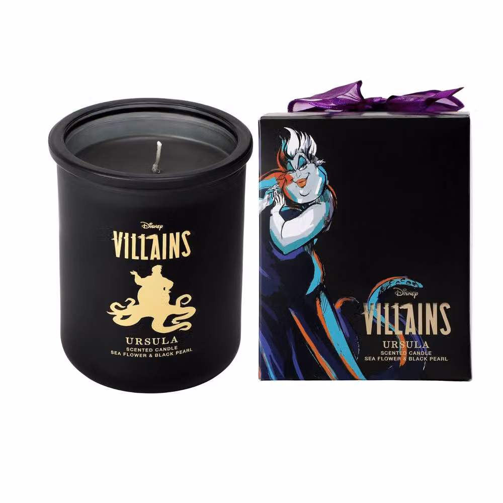 Disney Ursula Inspired Floral and Fruity Scented Glass Candle in Black and Gold, 252g – 2
