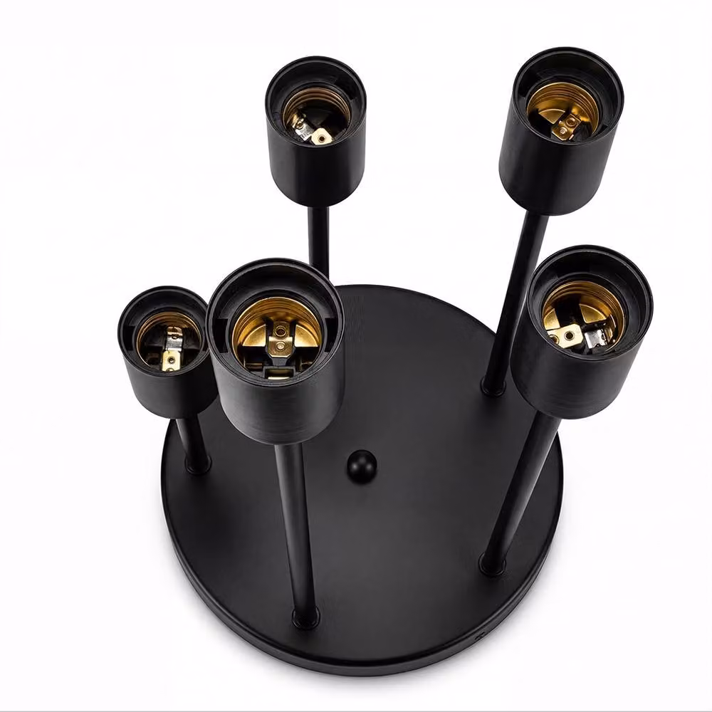 Emitto Modern Black Metal 5-Light Flush Fitting Pendant Ceiling Lamp with E27 Base – 4