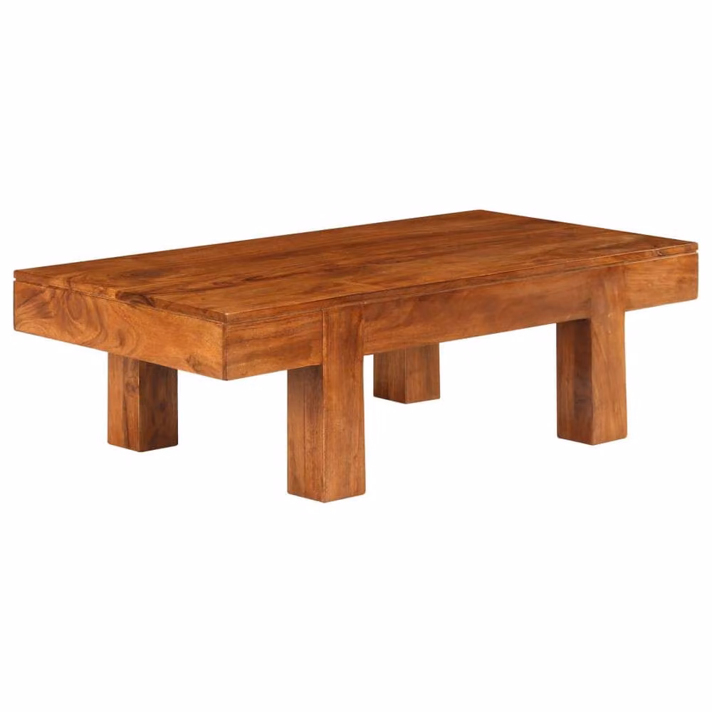 Berkfield Home Beautiful Solid Acacia Wood Coffee Table in Brown, W/D/H: 100 x 50 x 30 cm – 2