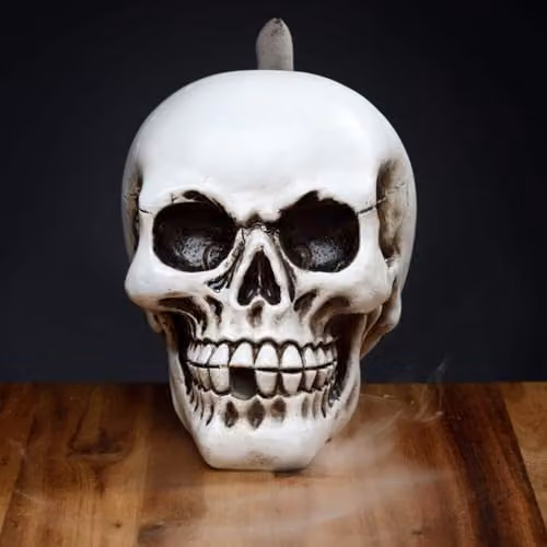 KDMD Skull Backflow Incense Burner in White and Multicolour – 1