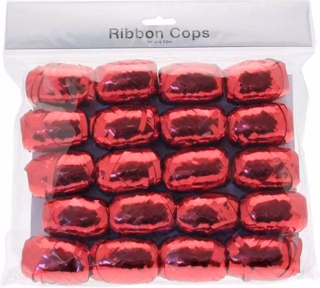 KDMD Metallic Red Polyester Ribbon Bulk Pack for Parties and Birthdays
