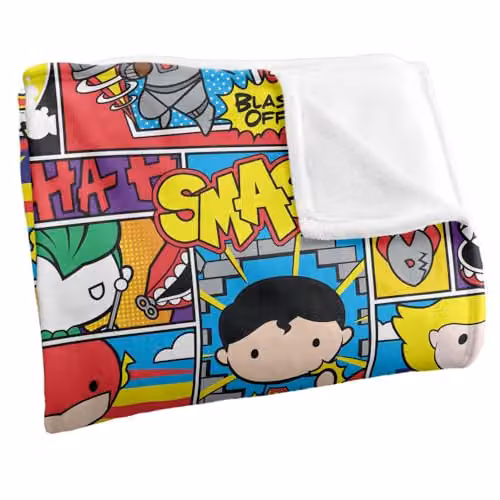 Warner Brothers Justice League Super Soft Microfibre Throw Blanket, White, W/D/H: 152 x 127 cm – 2
