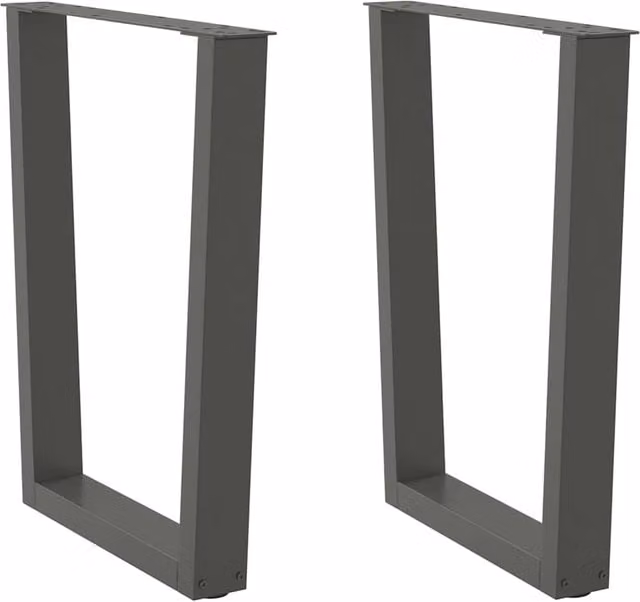 Berkfield Home V-Shape Dining Table Legs, 2 Pieces, Anthracite Black Steel, W/D/H: 60 x 60 x (72-73.3) cm