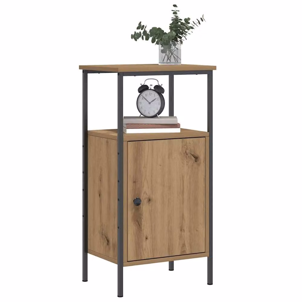 Berkfield Home Set of 2 Artisan Oak Bedside Cabinets in Brown, W/D/H: 41 x 31 x 80 cm – 2
